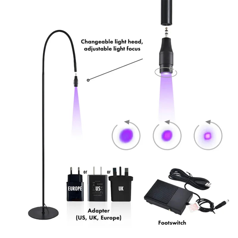 SENSE LASHES UV Lash Lamp – Pro Floor Glue Curing Light UV Lash Curing Lamp Vue