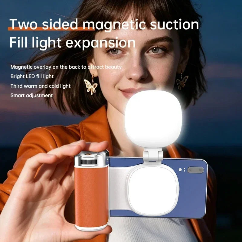 Smartphone Photography Magnetic Shutter Anti-Shake Photo Stabilizer Bluetooth Remote Control Release Zoom Handle Live Streaming Vue