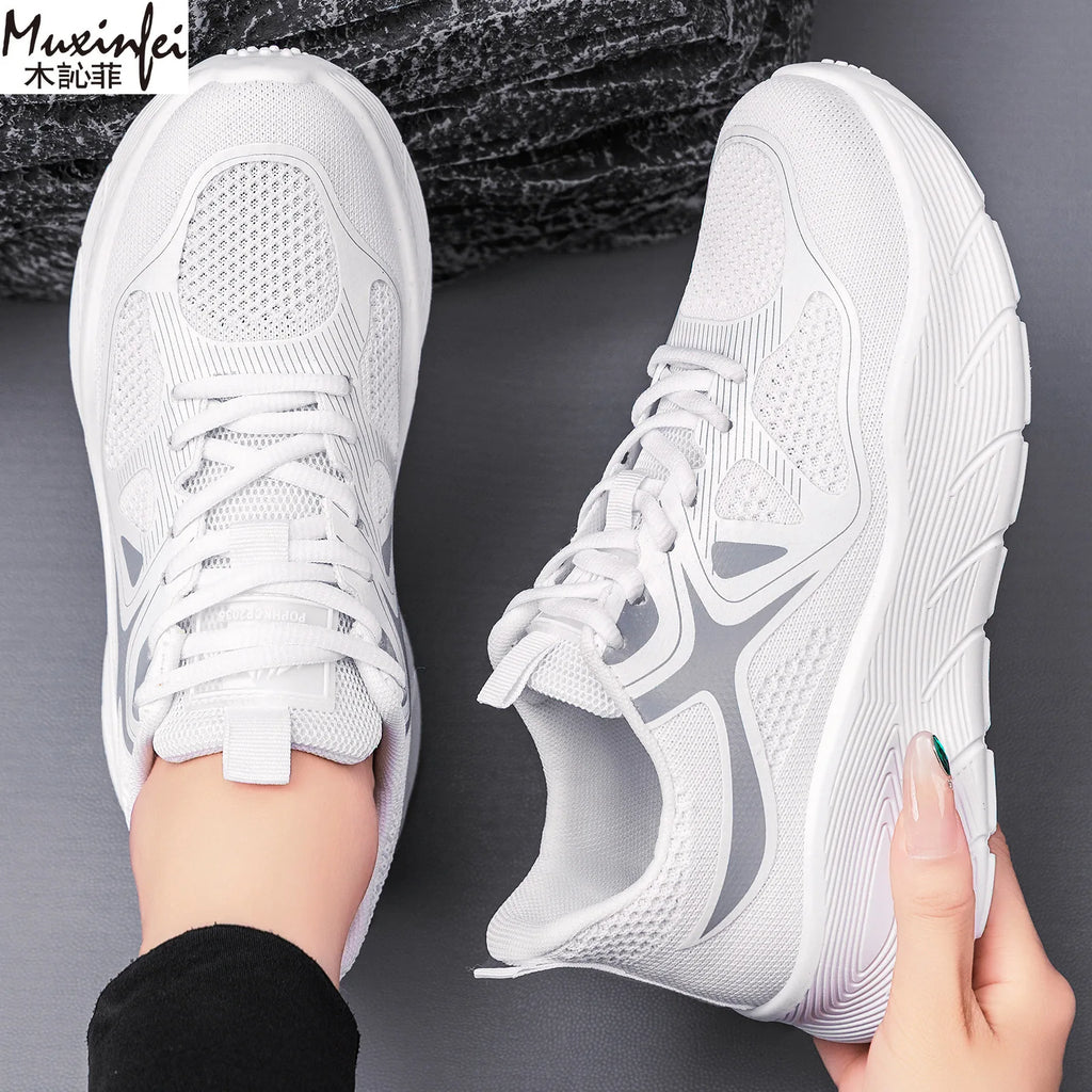 Women's Lightweight Breathable Mesh Sneakers | Casual Lace-Up Women's Mesh Sneakers Vue