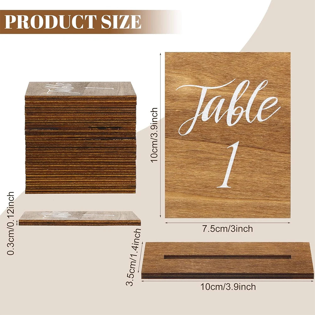 Wooden Wedding Table Numbers 1–20 with Stands | Party Decor Wedding Table Numbers Vue
