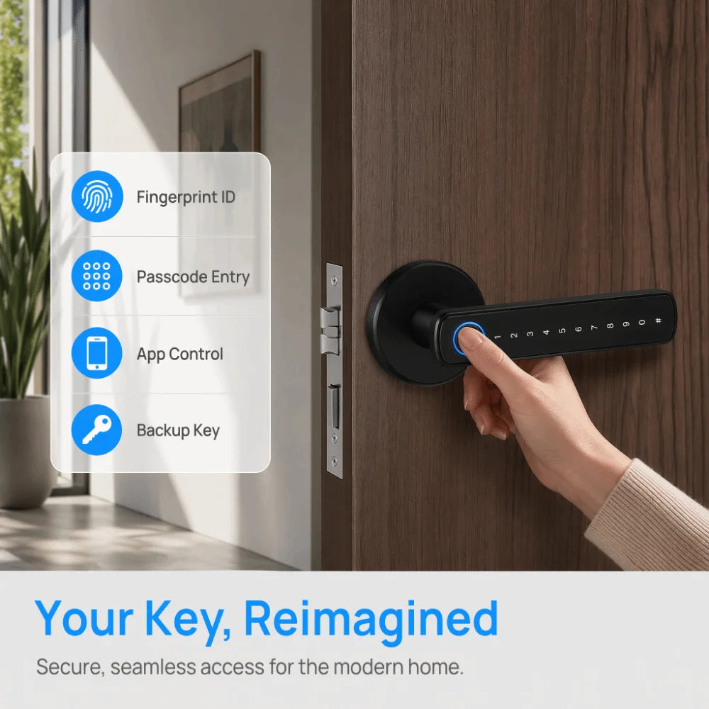 Remote Lock Smart Fingerprint Door Lock Smart Password Electronic Digital Door Handles Bluetooth WiFi Gateway Vue