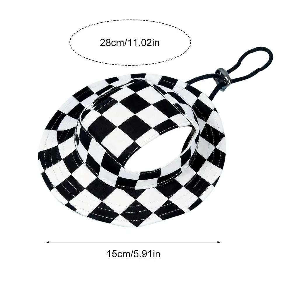 Hat for Dog Wide Brim Non Slip Summer Pet Supplies Cat Sun Hat Dog Accessories for Small Medium Large Puppy Kitten Beach Hiking Vue B 28cm