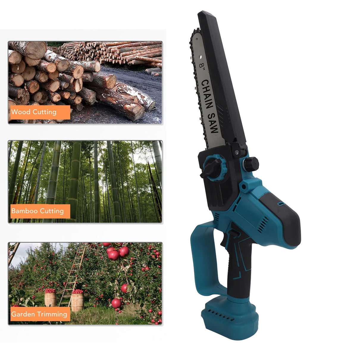 8 Inch Brushless Cordless Chainsaw Mini Handheld Chain Saw with Oiler for Tree Pruning and Wood Cutting 18V Cordless Chain Saw Vue
