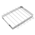 Creative BBQ Skewer Rack Set Stainless Steel Foldable BBQ Grill Rack Sturdy Grill Skewers Outdoor Grill Tools Birthday Party Vue Silver