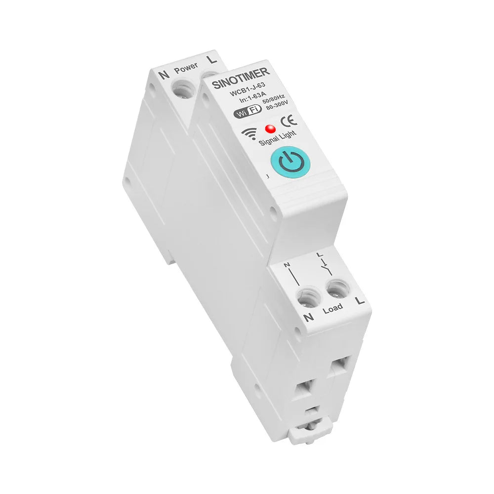 Tuya WiFi Smart Circuit Breaker 80-300V 63A Remote Mobile Phone Control Single-phase Circuit Breakers Switch Metering Timer Vue