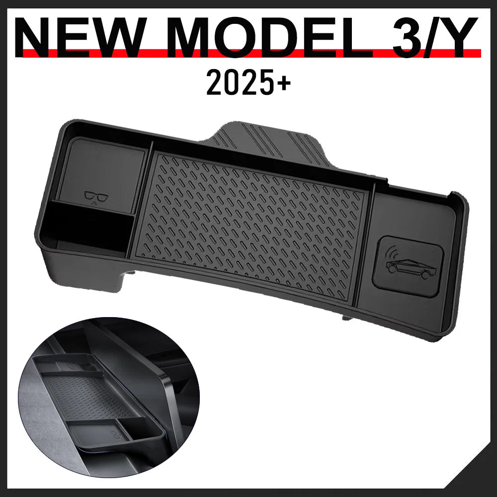 Dashboard Storage Tray For 2025 2026 Tesla Model Y Juniper Model 3 Glasses Holder Tissue Box Center Console Organizer Accessory Vue