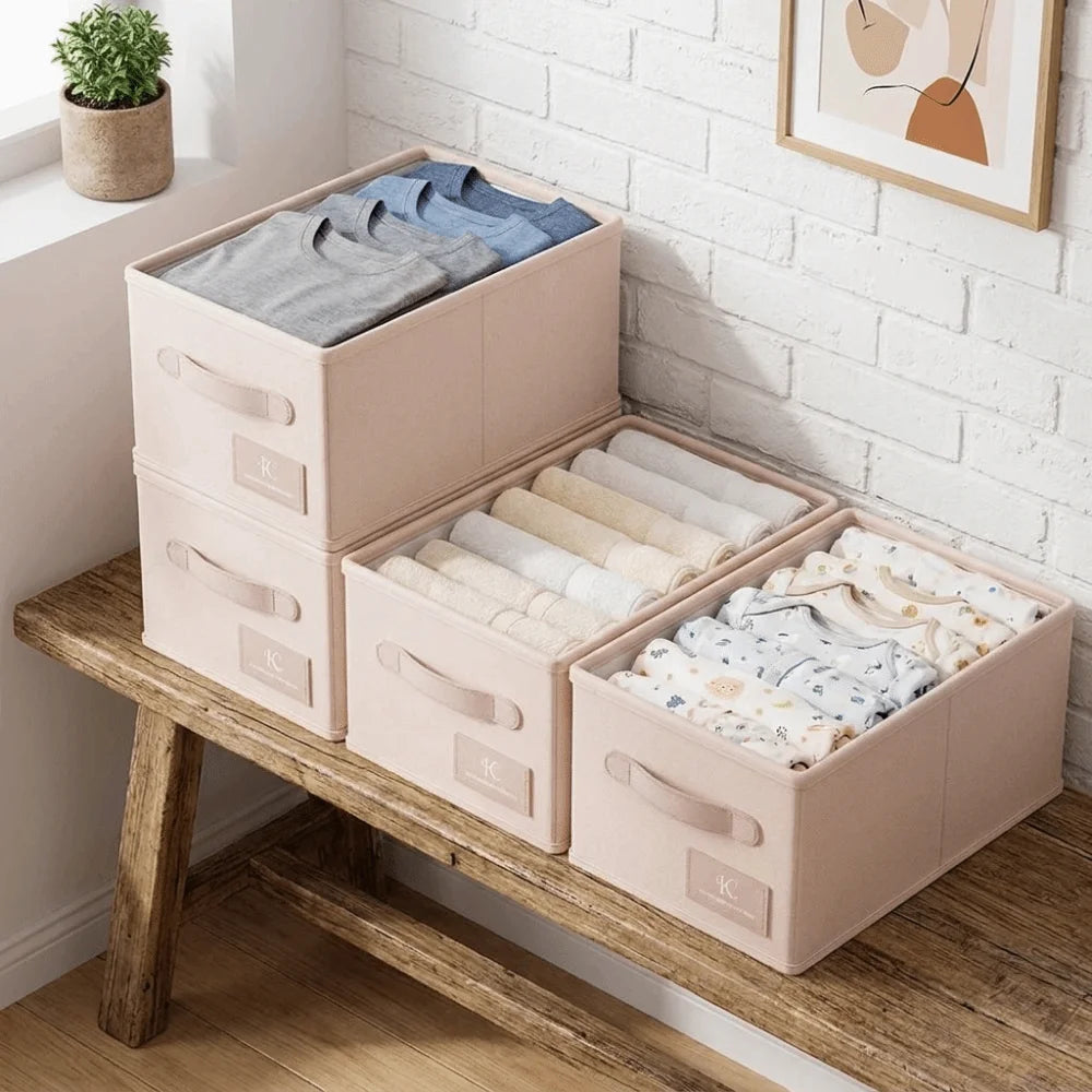 Folding Clothes Storage Box Space Saving Large Capacity Jeans Storage Box Waterproof Sweater Storage Cabinets Home Use Vue