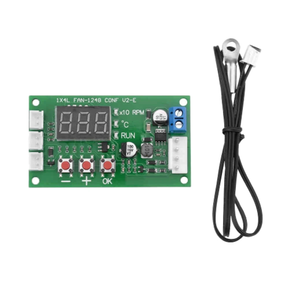 DC11-55V Digital Display 4-Wire PWM Fan Temperature Control Speed Controller 10V Control Signal Speed Control Support EC EBM Fan Vue ProbeA