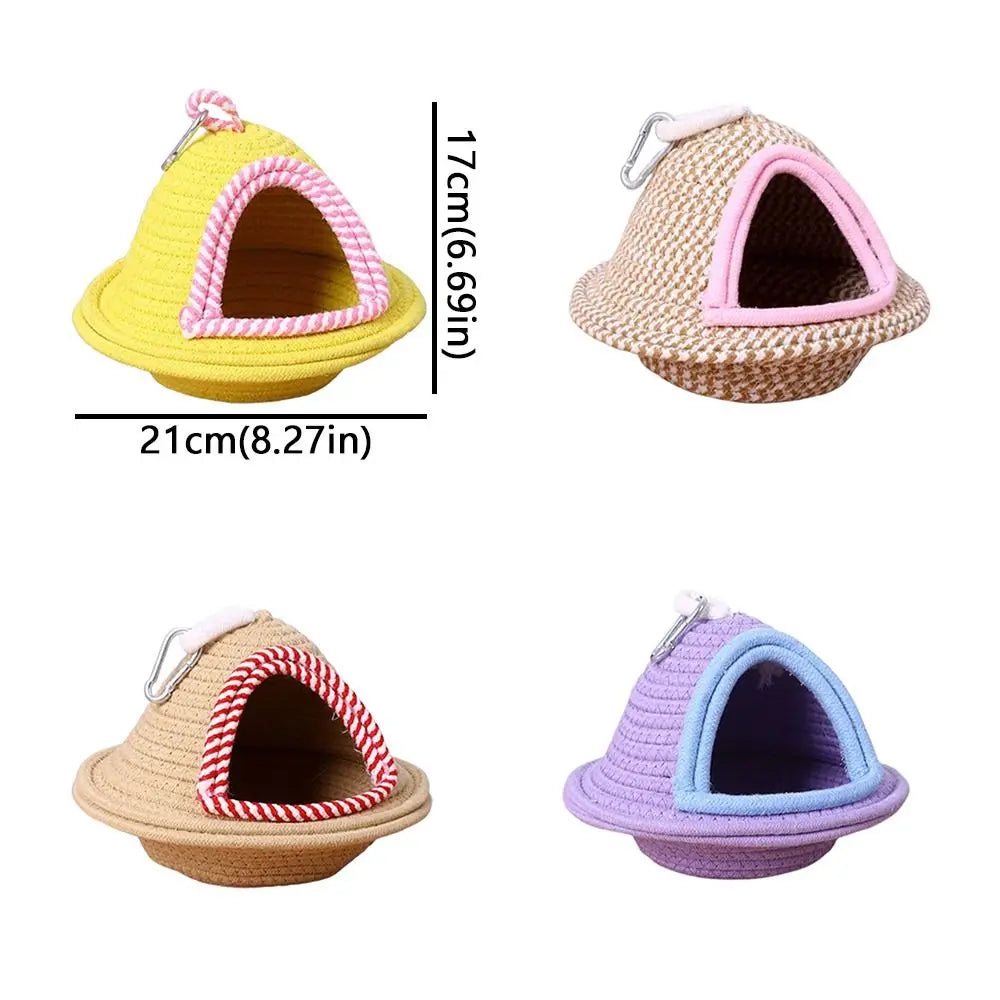Warm Sleep Bird Cage Nest Handmade Weave Windproof Bird Hanging Bed Thickened Bite Resistant Pet Habitat Pet Parrot Vue