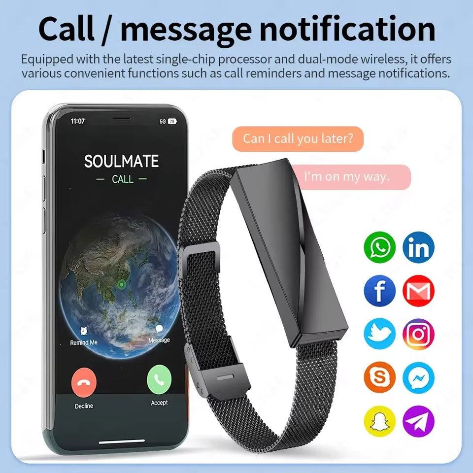 Call Reminder Smartwatch Band for Men Women Sports Fitness Tracker Smart Bracelet Heart Rate Blood Oxygen Monitor Pedometer Vue