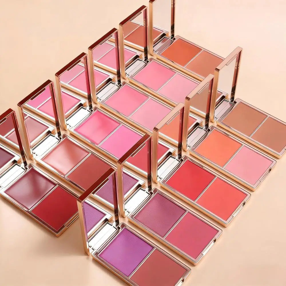 Makeup Blush Palette Custom Logo Luxury 2 in 1 Cream Powder Blush Private Label Long Lasting Vegan Waterproof Pigment Cosmetics Vue
