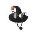 Curved Top Pet Witch Hat Sequin Bowknot Adjustable Strap Cat Wizard Cap Lightweight Fit Soft Fabric Dog Halloween Headwear Vue Style 6