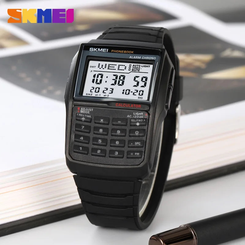 SKMEI 2255 Men's Digital Sports Watch – Dual Time & Calculator Digital Sports Watch Vue