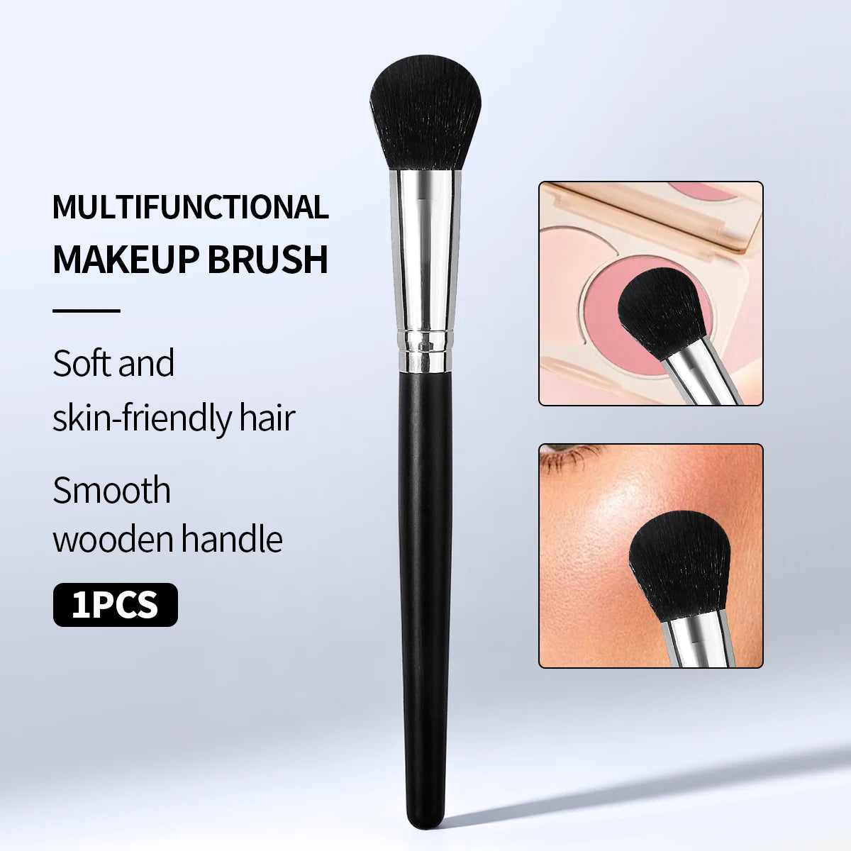Multifunctional Blush Brush Facial Contour Makeup Brush Soft Head Blush Highlight Korean Cosmetics Women Facial Beauty Tools Vue black