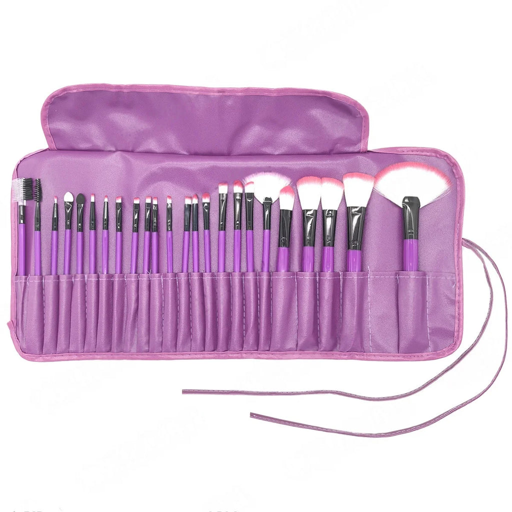 24 pcs Makeup Brush Sets Professional Cosmetics Brushes Eyebrow Powder Foundation Shadows Pinceaux Make Up Tools Vue Purple