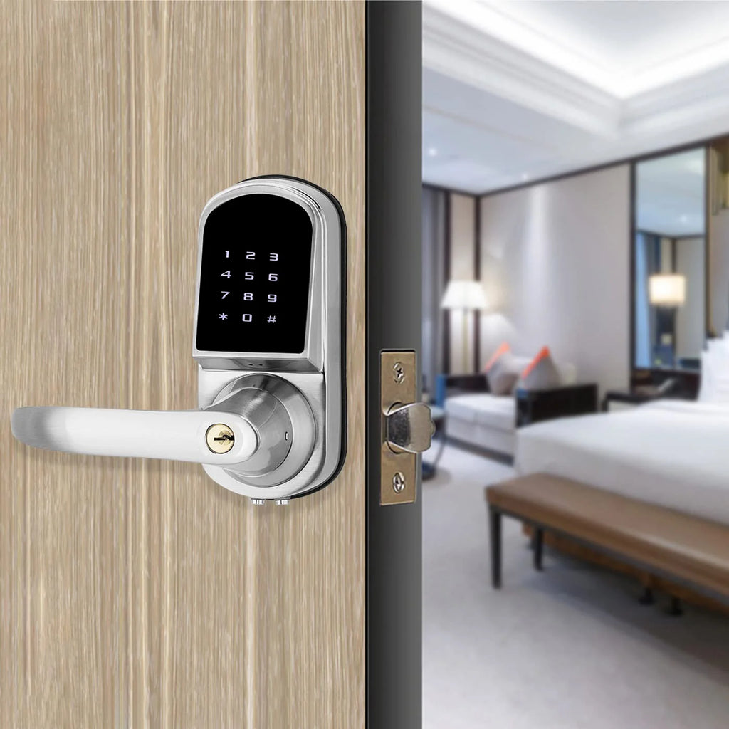 Smart TTlock door lock Bluetooth electronic keyless digital lock for apartments/ office/ hotel/ villa Vue Silver left handle