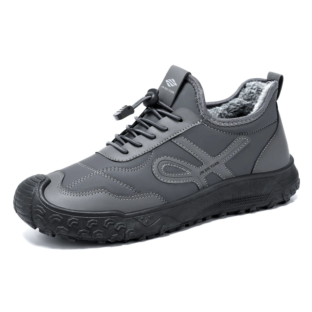Men's Winter Fleece-Lined Ankle Boots – Anti-Slip Cotton Winter Ankle Boots Vue JSY-BM-JGY03-Gery 39