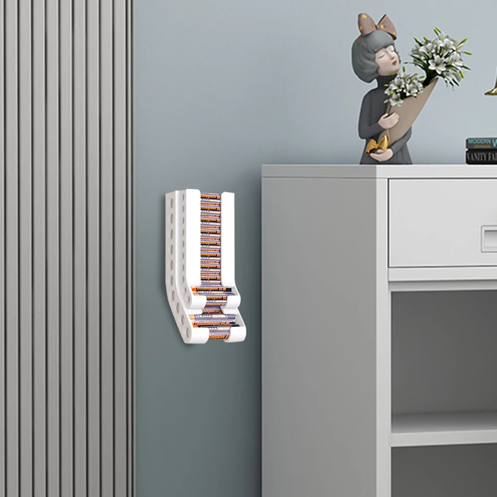 Wall Mount AA & AAA Battery Organizer – Holds 20 Batteries Battery Storage Organizer Vue