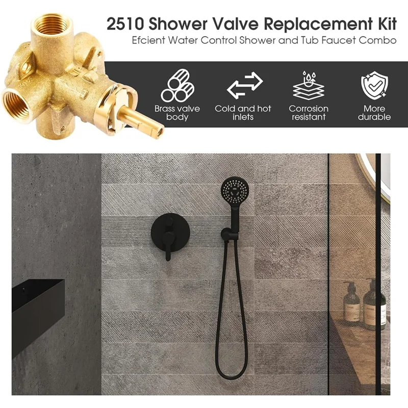 ABKW-For Moen 2510-1/2 Inch IPS Connection Replacement Shower Valve, Brass Pressure Balanced 2510 Model Vue Default Title