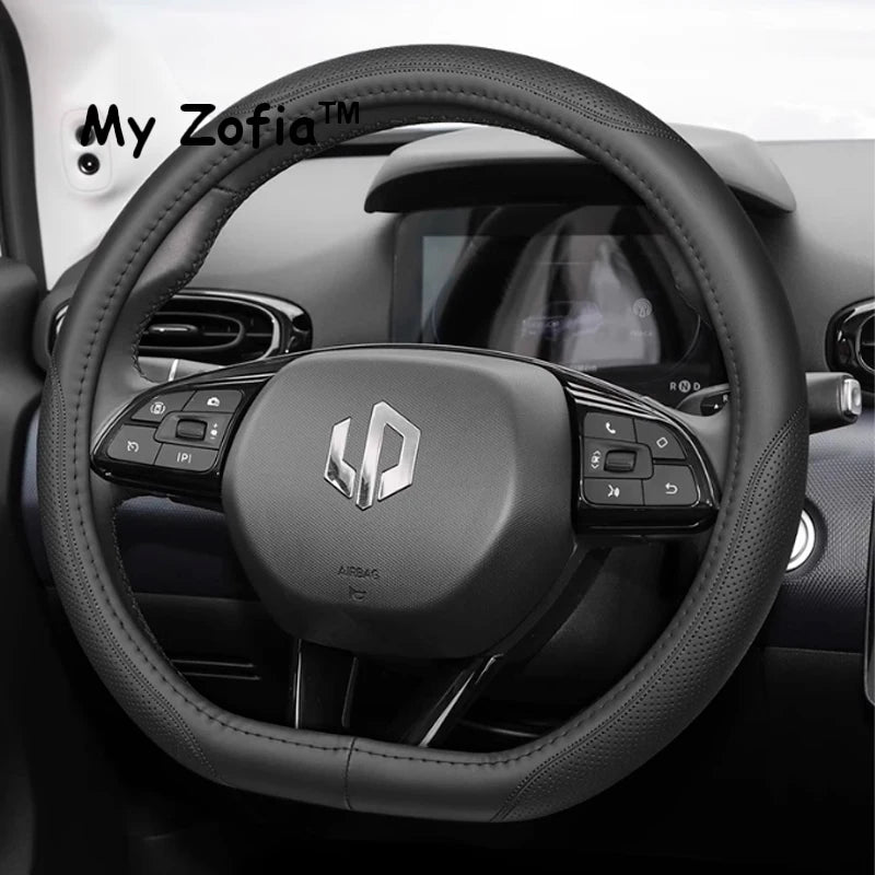 For Leapmotor T03 2024 2025 2026 Car Leather Car Steering Wheel Cover Wrap Non-slip Decoration Frame All Seasons Accessories Vue