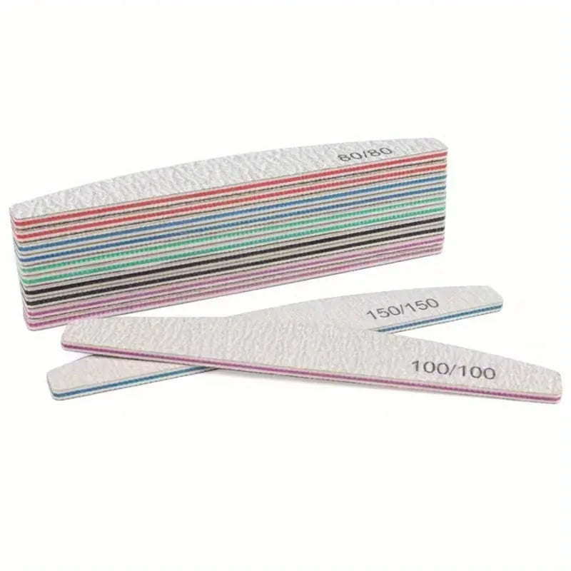 1 3 5 10Pcs Professional Nail File Set 80 100 150 180 240 Grit Sandpaper Manicure Pedicure Sanding Tools Nail Care Accessories Vue