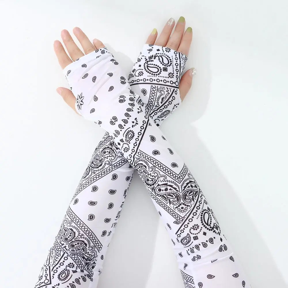 Women Men Arm Sleeves Sports Ice Silk Sun Protection Hand Cover