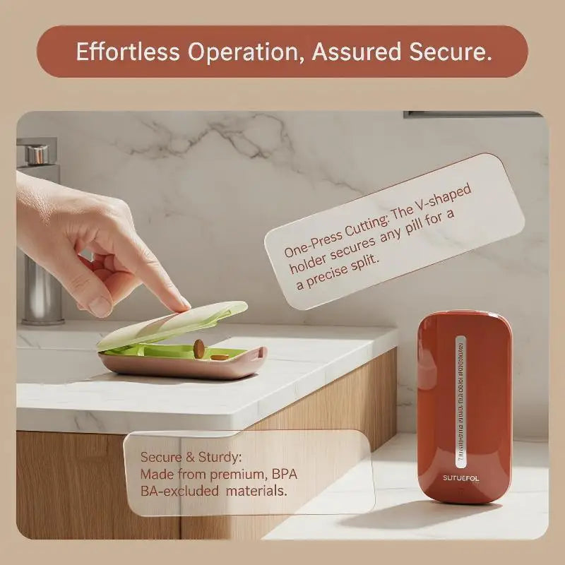 Portable Pill Cutter Splitter Sharp Blade Dustproof Storage Lid Travel Outdoor Medicine Cutting Tool For Different Size Tablets Vue