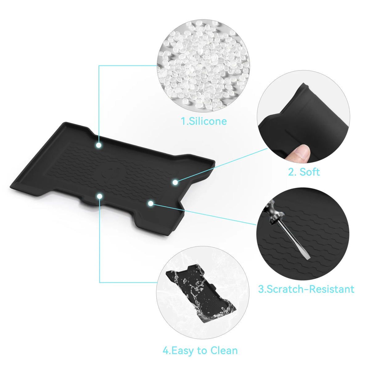 for Mitsubishi Triton 2024 2025 Car Anti-Slip Pad Silicone Only Fit With Wireless Charger Model Anti Dirt Pad Accessories Vue