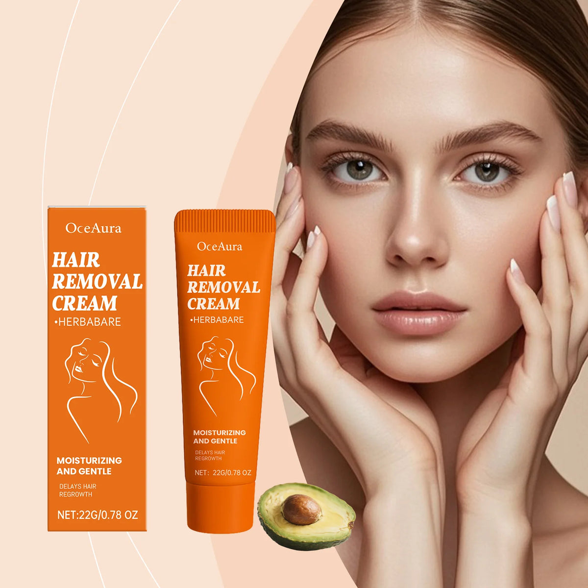 Gentle Facial Hair Removal Cream - For Daily Removal of Facial Fine Hair, Moisturizes Skin, and Leaves It Smooth & Delicate Vue