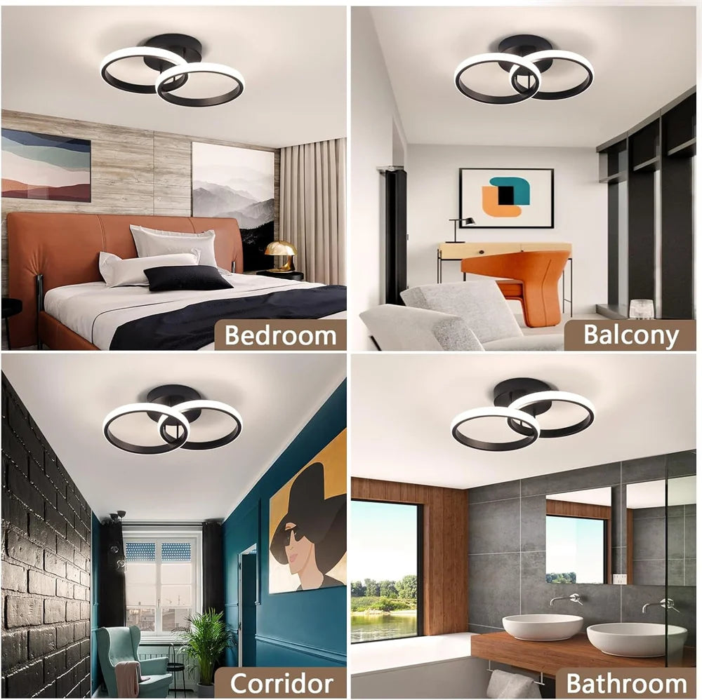 Round Modern Led Ceiling Light Fixtures Ceiling, Bathroom Close to Ceiling Lights for Corridor Stair Aisle Lamps Balcony Stair Vue