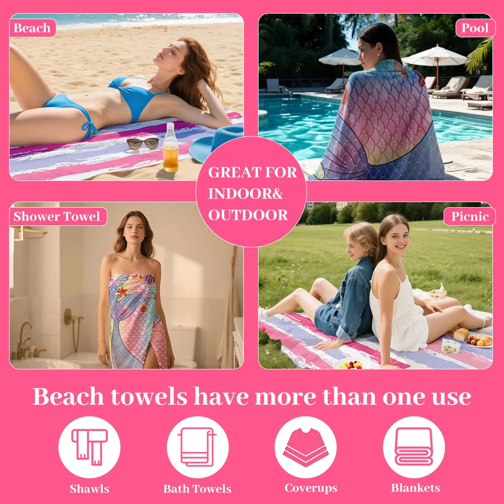 80 * 160 Double-sided Velvet Quick-drying Bath Towel, Adult Water Absorption Without Hair Loss Soft Beach Towel Vue