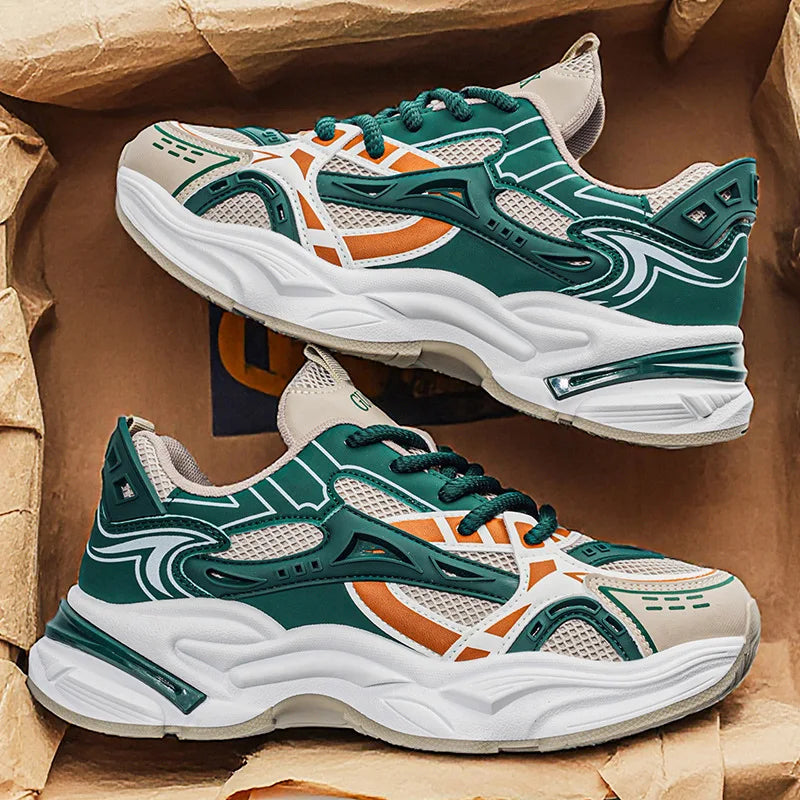 Men's Thick Sole Casual Sports Shoes – Height Boost Dad Shoes Casual Sports Shoes Vue C82 m green 46