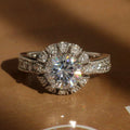 Huitan Cubic Zirconia Wedding Ring for Women | Trendy CZ Band Wedding Band Ring Vue Q855 10
