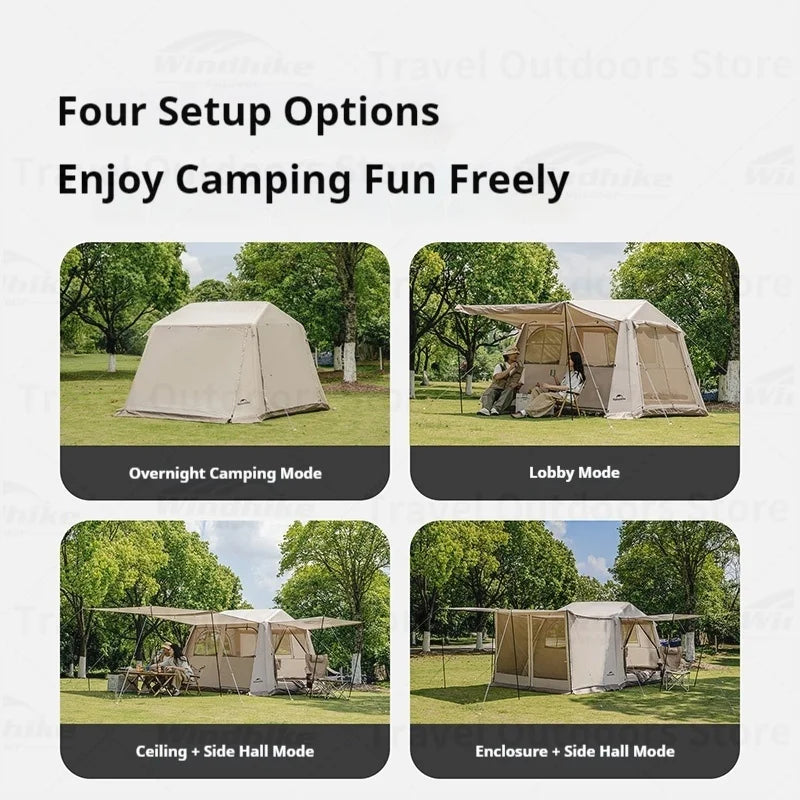 Naturehike Village 6 Inflatable Cabin Tent – 3/4 Person PU3000+ Inflatable Cabin Tent Vue