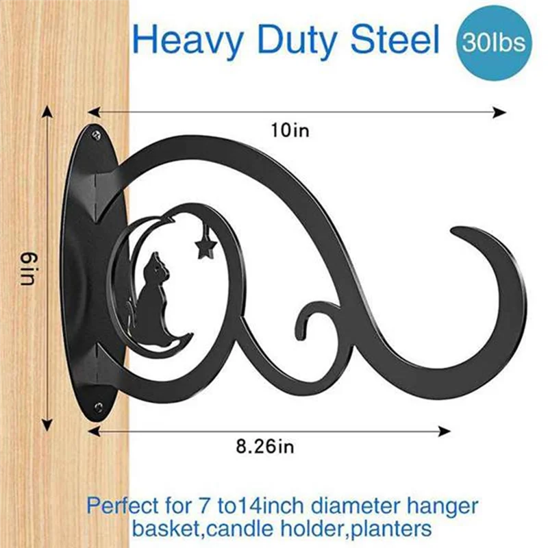 ABKW-2 Piece Garden Iron Hook Bracket Black For Outdoor Indoor Hanging Plants Supplies Vue