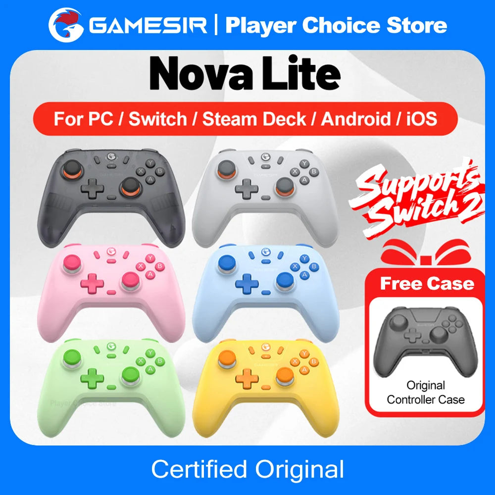 Gamesir Gamepads PC Switch 2 Controller Nova Lite Controle Hall Effective Joystick for Nintendo Switch Steam Android iOS Phone Vue