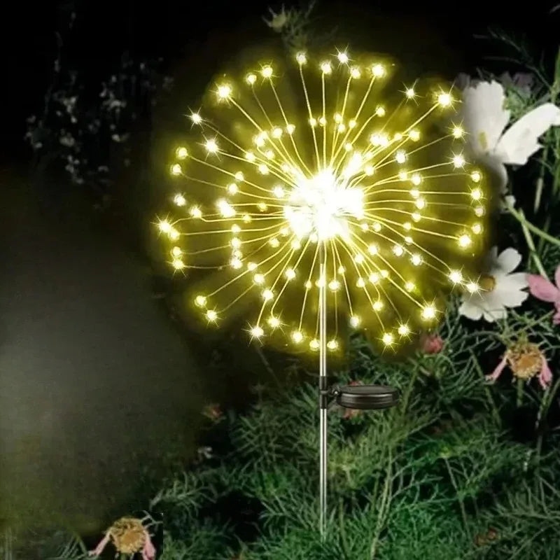 Solar Garden Lights Outdoor, Waterproof Firework Dandelion Lights, LED Fairy Lamp for Lawn Yard Landscape Decoration Vue