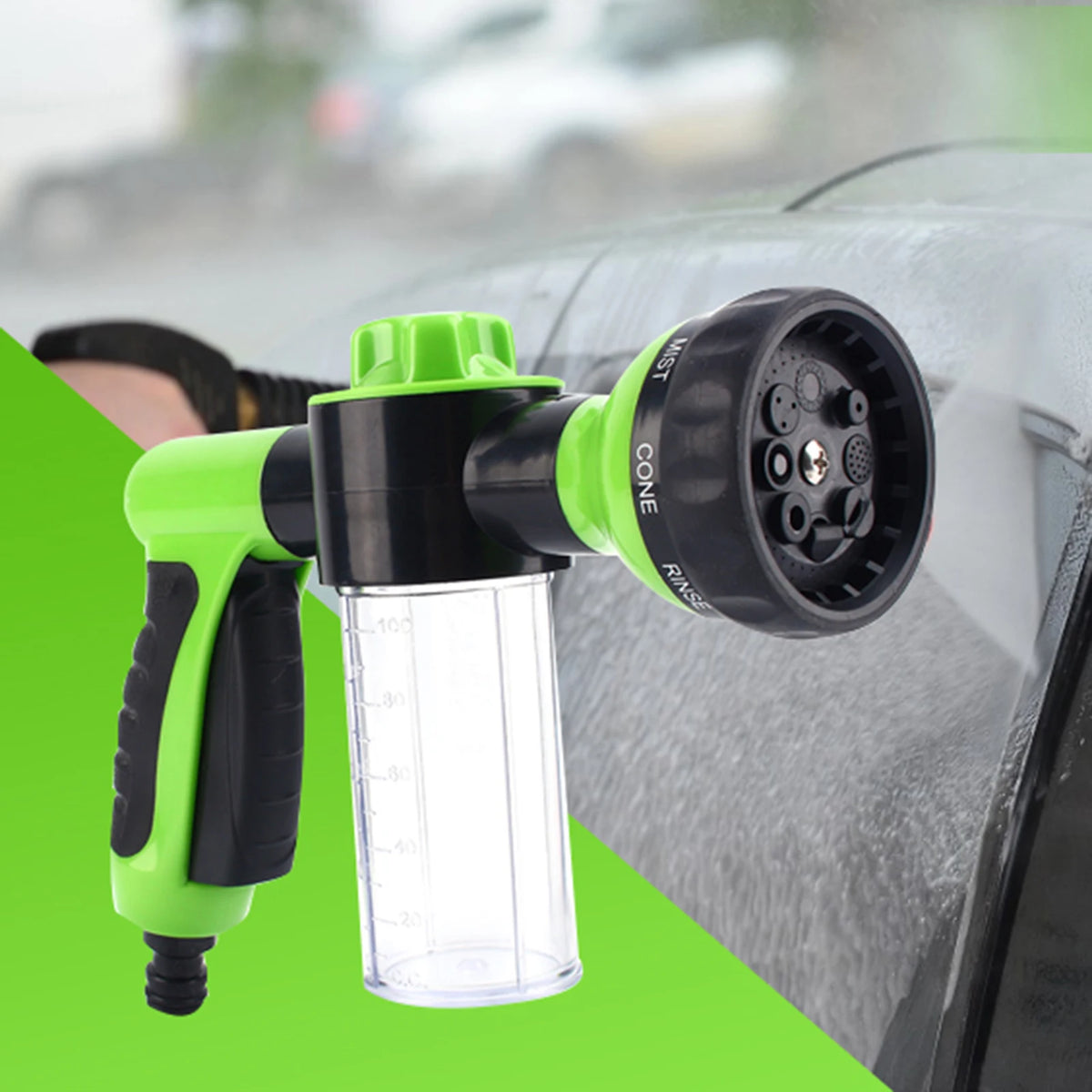 Car Foam Dispenser Car Sprayer Car Foam Hose Sprayer Dispenser 8 Watering Patterns Wash Cleaning Tool Garden Hose Nozzle Sprayer Vue
