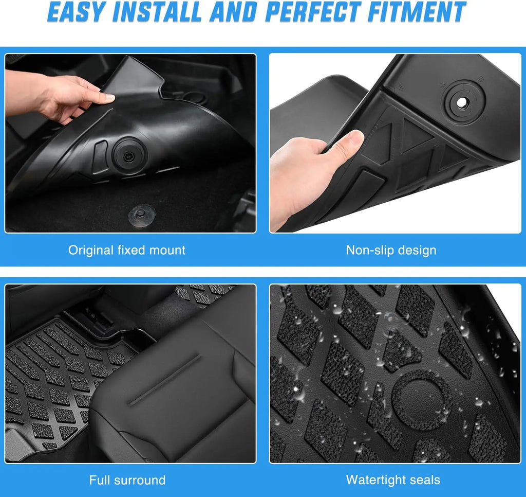 Nilight TPE Floor Mats for Chevy Express GMC Savana 1500 2500 3500 2015 2016 2017 2018 2019 2020 2021 2022 2023 2024 2025 All Weather Custom Fit Heavy Duty Floor Liners Vue