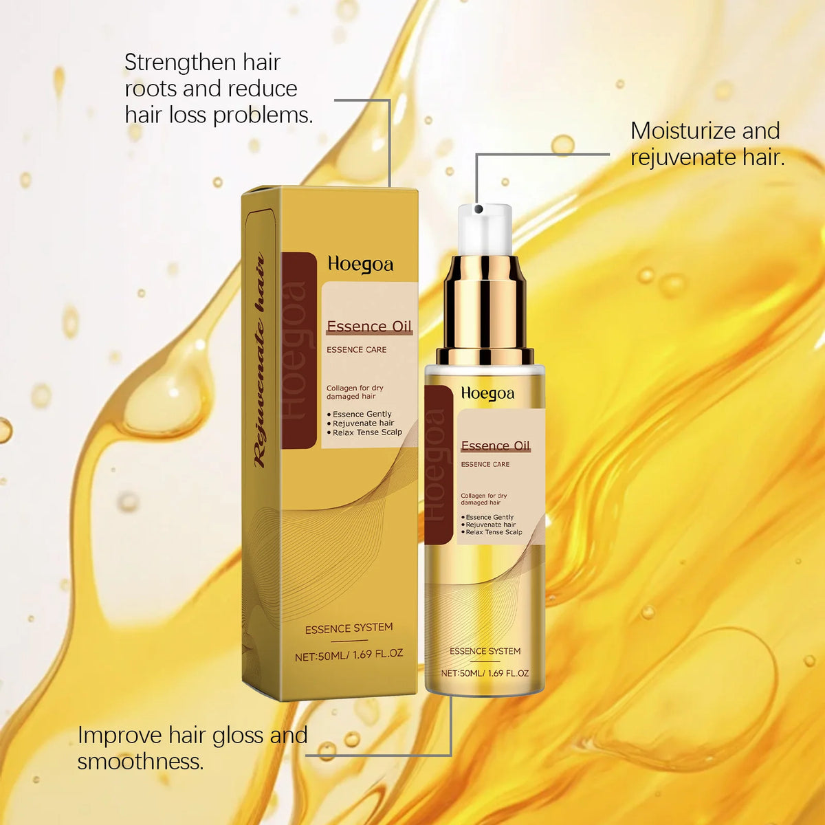 Pure Argan Oil Hair Essential Oil Preventing Hair Loss Nourishing Smoothing Dry Frizzy Multi-functional Argan Hair Care Product Vue