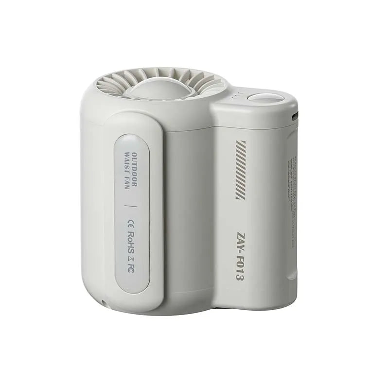 Hands-Free Waist Clip Fan USB Rechargeable 3-Speed Portable Clip-On Waist Fan Vue WHITE