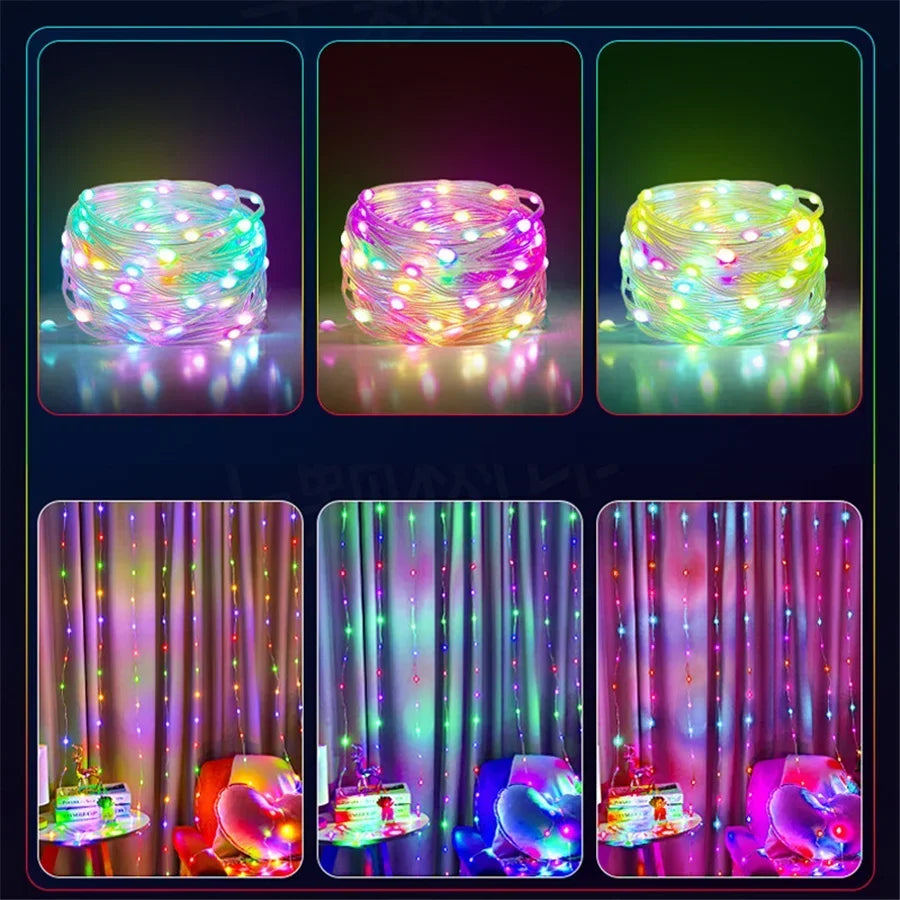 Smart Fairy RGB String Light USB Outdoor Waterproof LED String Light App Control DIY Color Music Sync for Christmas Tree Decor Vue