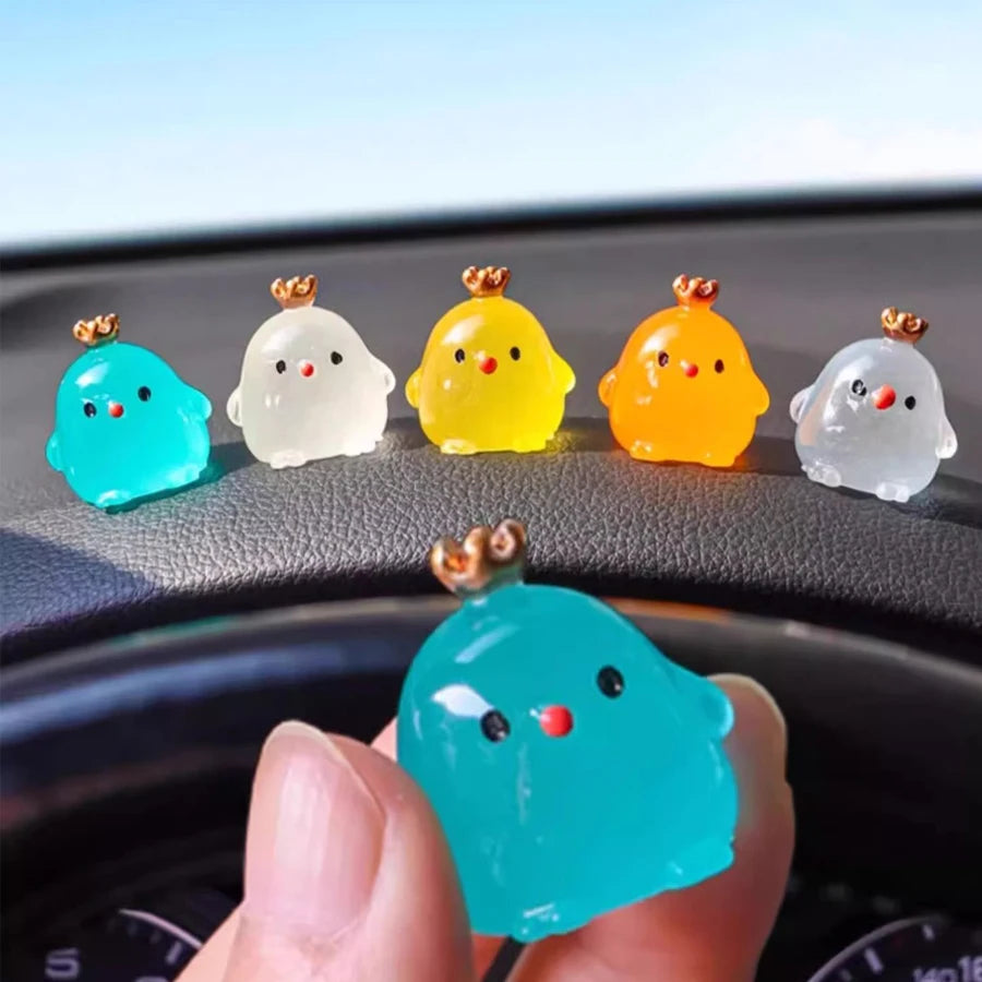6PCS Driving Assistance Signs Luminous Chicken Safety Points Inside The Car ,Car Point Marking, Car Center Console Decoration Vue