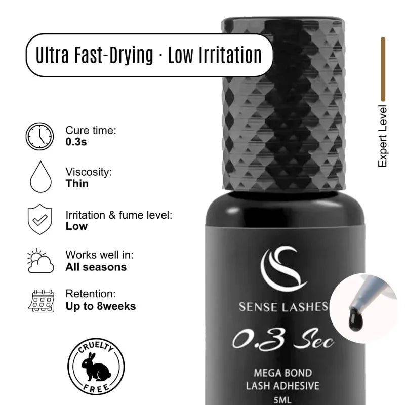 Sense Lashes 5ml Fast-Drying Eyelash Extension Adhesive | 0.3s Lash Extension Adhesive Vue Default Title