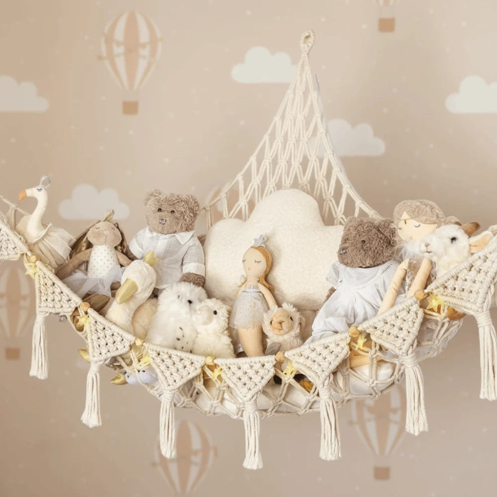 Decorations Jumbo Stuffed Animal Hammock Hanging Woven Toy Hammock Storage Net Macrame Space-Saving Mesh Toy Net Holder Bedroom Vue