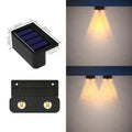 1/2/4PCS Solar Wall Lights Outdoor Waterproof Garden Step Lighting for Yard Fence Stair Pathway Decoration Outside Solar Lights Vue Warm-2LED 4PCS