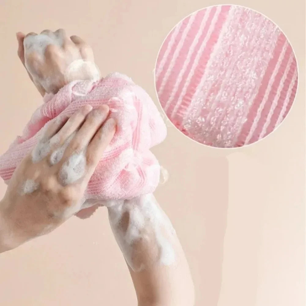 1Pcs Double Sided Long Nylon Exfoliating Back Scrub Towel Japanese Painless Body Mud Rub Strip Shower Bathroom Accessories Vue
