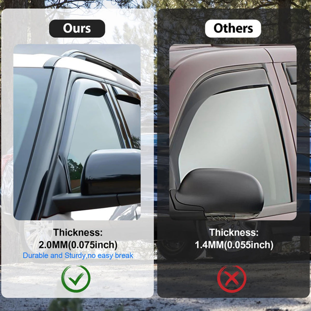 Nilight in Channel Rain Guards for Nissan Rogue 2021-2026 (NOT for Pathfinder Models) Side Window Deflectors Window Visors for Fresh Air in Rain, Highway Wind Noise Reduction-4PCS Vue