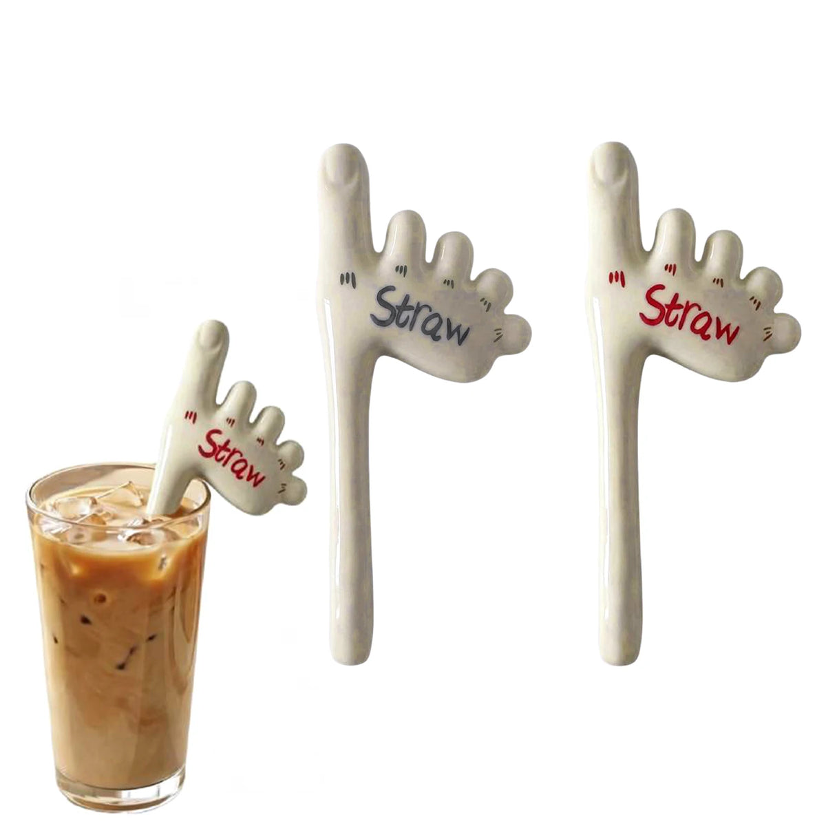 Ceramic Foot-Shaped Novelty Drinking Straw | Funny Handmade Gift Novelty Drinking Straw Vue