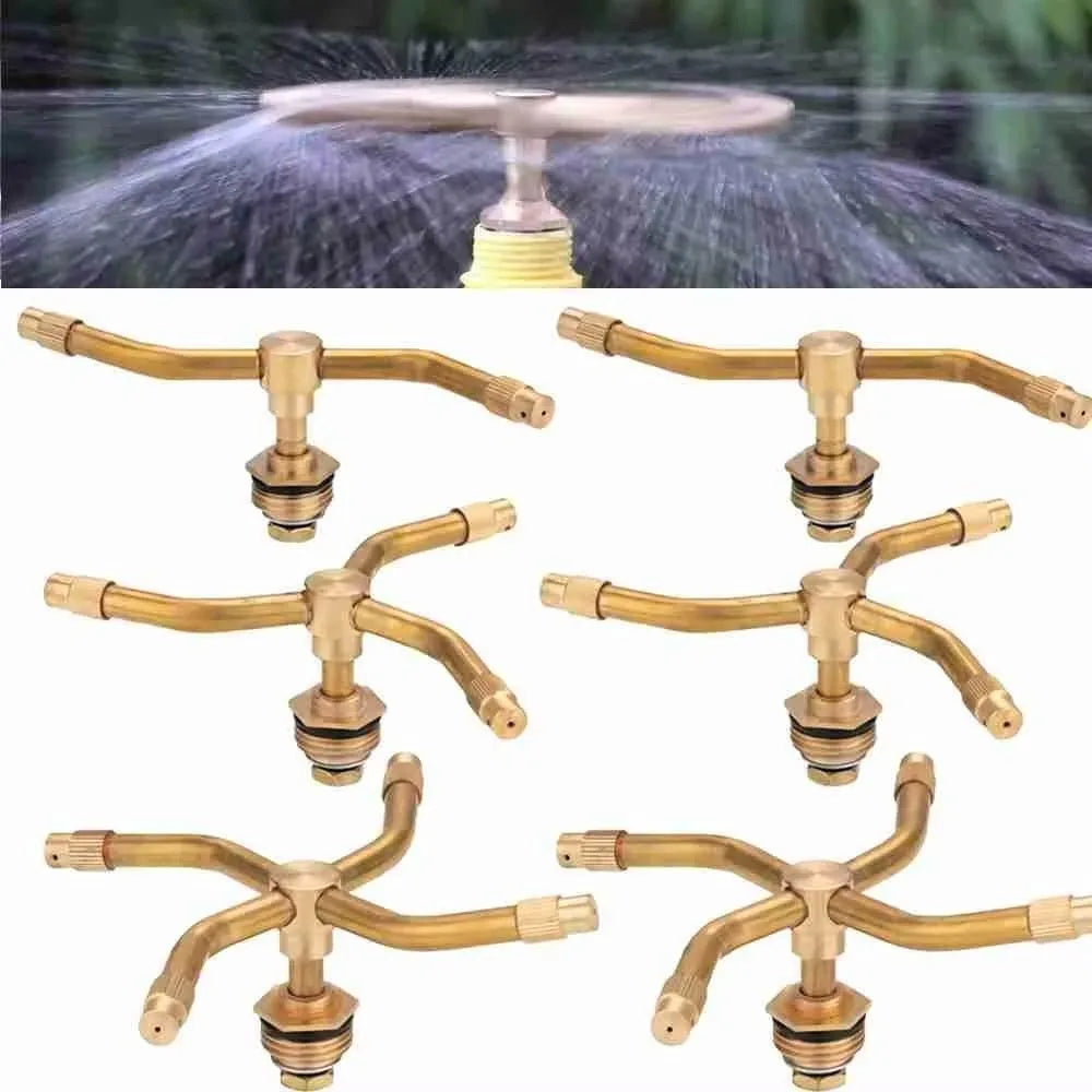 Garden 2/3/4 Arm Automatic Rotary Sprinkler 1/2Inch Brass Automatic Sprayer 360Degree Watering Nozzle Farm Vegetable Irrigation Vue